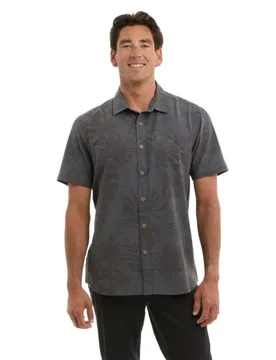 Topshot Island Time Short Sleeve Shirt Graphite M Men - PELAGIC - FashionsVida