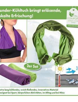 Wunder-Kühltücher grün + lila, 2er-Set - 3Pagen - FashionsVida