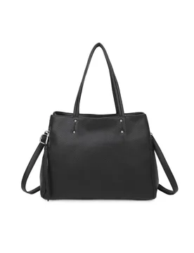 Women's Elara Oversize PU Leather Hobo Shoulder Bag in Black - Black - Size: One Size - Fontanella Fashion - FashionsVida