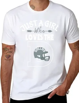 Just A Girl Who Loves The Dallas D Funny Retro Football T-Shirt t shirt men 100% cotton luxury brand man tshirt T-Shirt - Aliexpress - FashionsVida