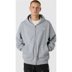 Sudadera holgada con capucha y cremallera integral de hombre