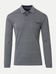Poloshirt mit Melierten Muster Grau XL