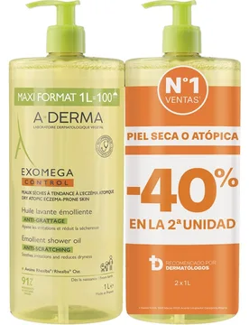 Duo Aceite Limpiador Piel Atópica A-Derma Control Exomega 1L - Ducray - FashionsVida