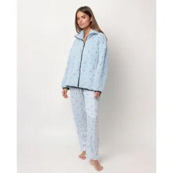 Bata de manga larga de mujer de tejido polar con cremallera