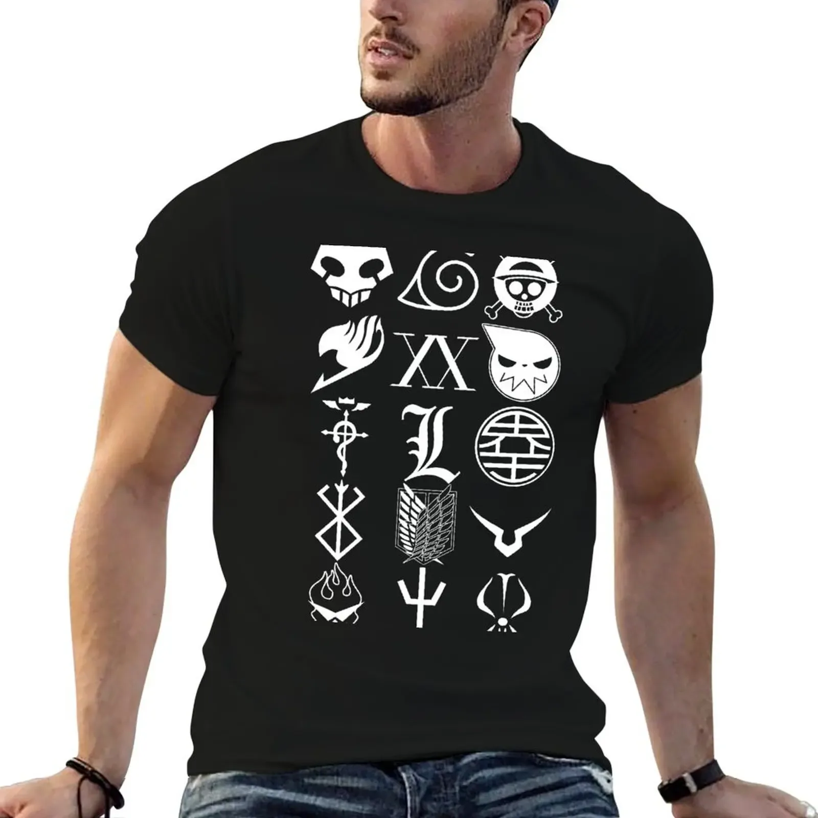 Anim_Logos_White T-Shirt Comfortable Basic Crew Neck Tee - Aliexpress - FashionsVida