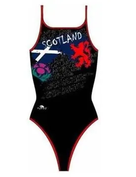 Scotland Thin Strap Swimsuit Black 8 Years Girls - TURBO - FashionsVida