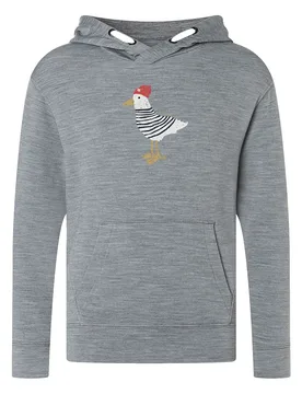Felpa Con Cappuccio Johnny Regular Fit Cashmere Grey Melange / Various 110 cm - super.natural - FashionsVida