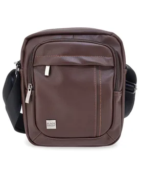 Borsello a tracolla marrone con cuciture a contrasto Black Ghost BASILE BS522-4 - Class - FashionsVida