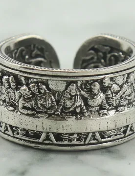 Buy 3 Get 1 Free The Last Supper Silver Cuff Rings More than a miniature tribute to Renaissance art it is a silent yet steadfast - Aliexpress - FashionsVida