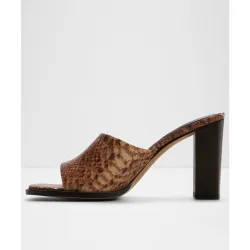 Mules de tacón de mujer con punta cuadrada