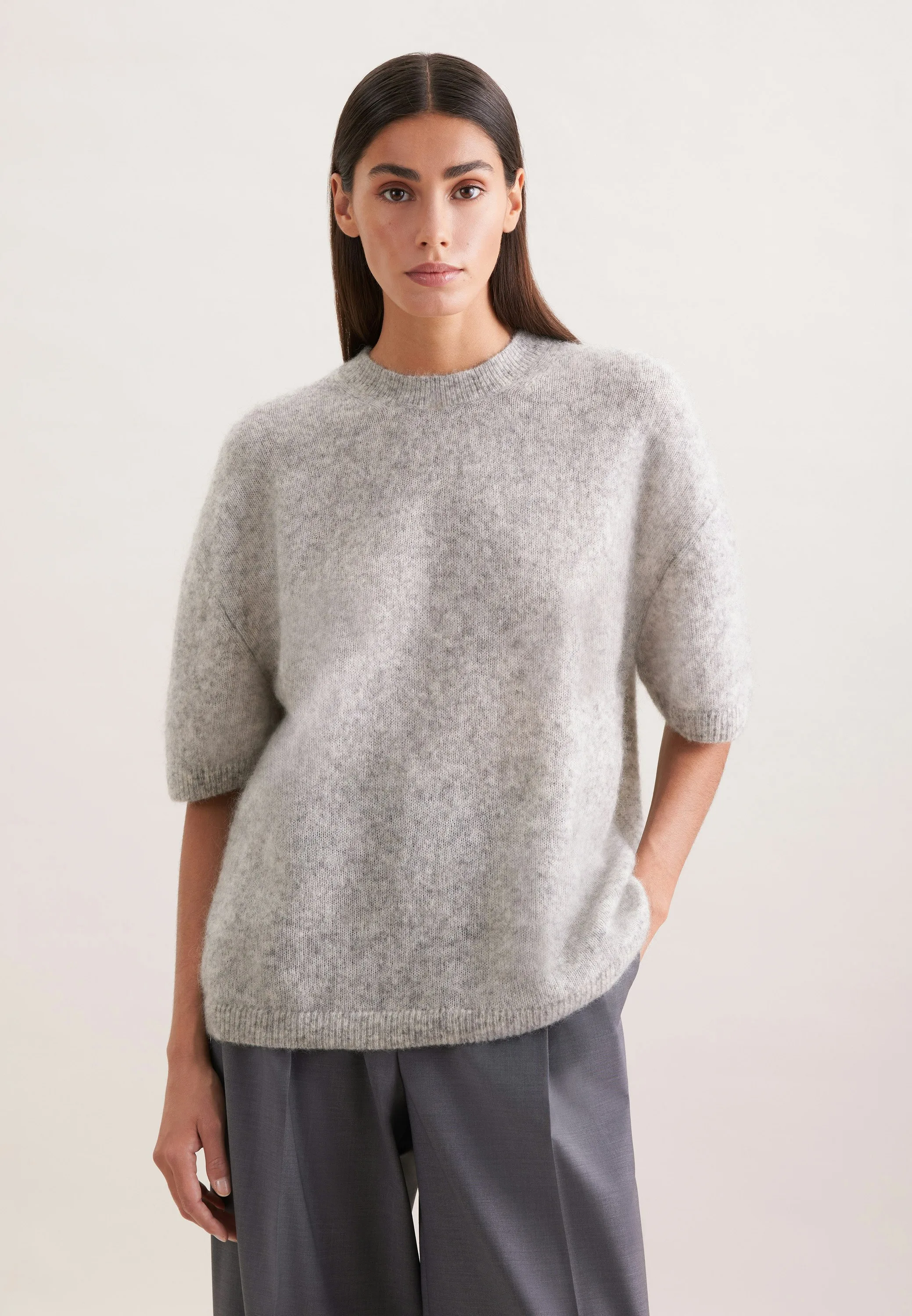 Oversized Pullover aus Mohair Mix Grau XS - Seidensticker - FashionsVida