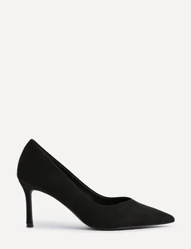 Women's Classic Black Faux Suede Court Heels Size: 4-Standard Fit - Black - Size: 4-Standard Fit - Linzi - FashionsVida
