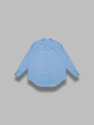 Cotton silk stripe stand collar shirt