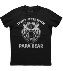 Don't Mess With Papa Bear. Personalized Bear Face Printed T-Shirt. Summer Cotton O-Neck Short Sleeve Mens T Shirt New S-3XL