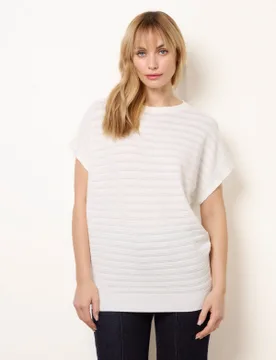 Textured Sleeveless Knit Top - M/L / IVORY - female - Blue Vanilla - FashionsVida