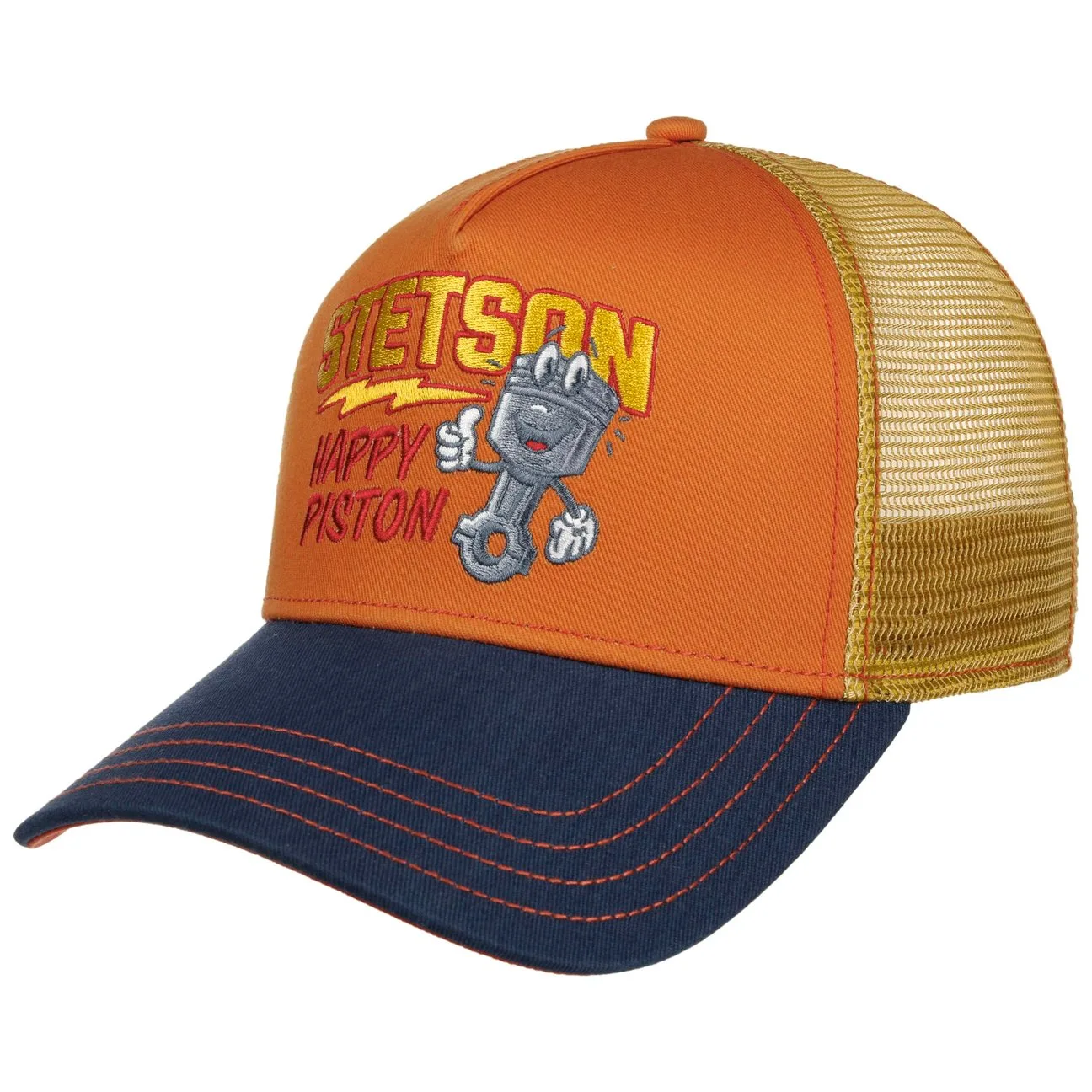 Happy Piston Trucker Cap by - terracotta - Size: One Size - Stetson - FashionsVida