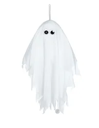 Animierte Geister-Dekofigur Halloween weiß-schwarz 48 cm