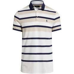 Polo Knit Performance Pique, weiss/schwarz/beige m