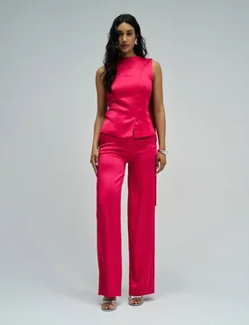 Pantalones wide leg satinados de mujer - Salsa Jeans - FashionsVida