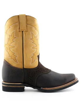 Unisex Tan Leather Cowboy Chelsea Boots- Frontier - Brown - Size Eu 39 - Grinders - FashionsVida