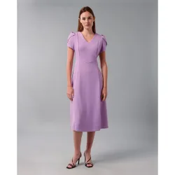 Vestido evasé con manga corta