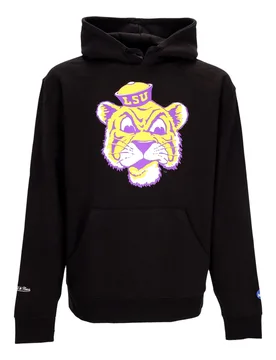 Felpa Cappuccio Uomo Ncaa Large Logo Hoodie Loutig Black - Mitchell & Ness - FashionsVida