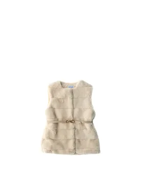 Finta pelliccia smanicata CHAMPAGNE 6 - Mayoral - FashionsVida