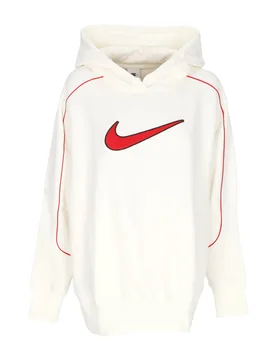 Felpa Cappuccio Donna W Sportswear Swoosh Oversize Hoodie Sail/sail/university Red - Nike - FashionsVida
