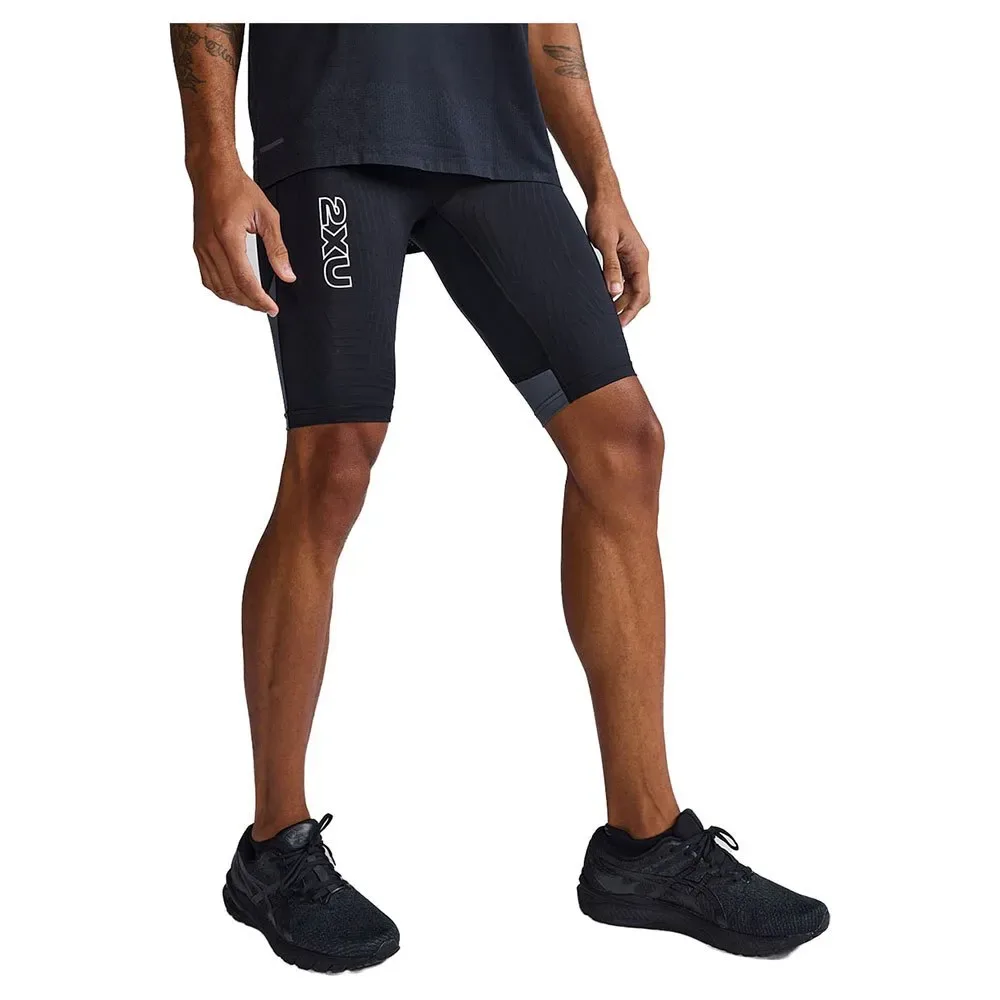 Leggings Courts Light Speed React Compression Black / White Reflective XL - 2XU - FashionsVida