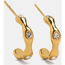 Pendientes de aro de acero inoxidable con circonitas