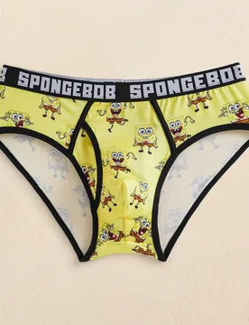 Calzoncillos casuales para hombre con estampado de dibujos animados y banda de cintura con letras S - Shein - FashionsVida
