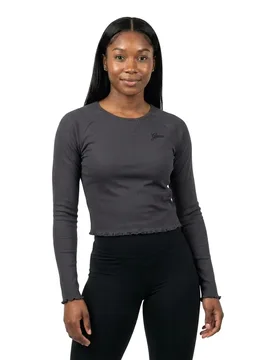 T-shirt à Manches Longues Script Cropped Super Slim Fit Shadow 2XS - G-Star - FashionsVida