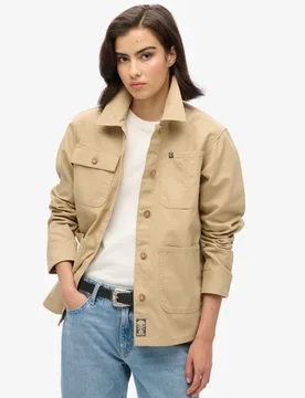 Superdry Damen Grün Bestickte Chore-Jacke, Größe: 42 - 119.99 - FashionsVida