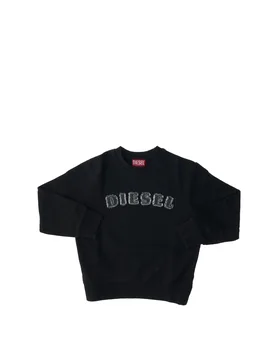 Felpa girocollo cotone JUNIOR BOY NERO 14Y - Diesel - FashionsVida