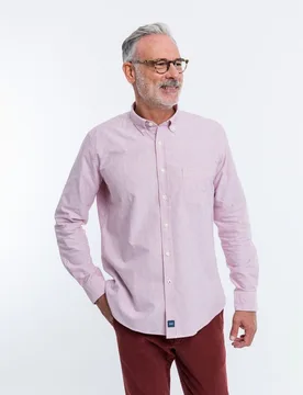Camisa casual algodón de hombre soft slim con rayas en oscuro - Wickett Jones - FashionsVida