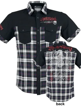 Rock Kurzarmhemd - Hard Decisions - S bis 5XL - für Männer - Größe S - schwarz - Männer - male - Rock Rebel by EMP - FashionsVida
