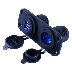 Double Usb Power Socket Panel Black 88.9 x 25.4 x 41.27 mm unisex