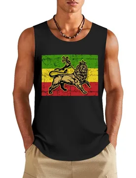 Vintage Lion of Judah Flag Tank Top Gym T-shirts for men Men's sleeveless t-shirt mens clothing summer clothes for men - Aliexpress - FashionsVida
