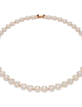 Collana Una Angelic, Taglio Round, Media, Bianca, Finitura oro rosa 18K M - Swarovski - FashionsVida