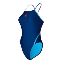 Essential Diamond Back Adjustable Swimsuit Navy Blue / Pink 36 Women