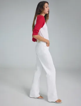 D92 Jeans Straight-Wide-Fit Weiß 40 - Stradivarius - FashionsVida