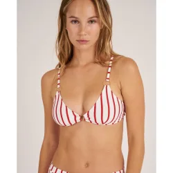 Top de bikini con aros en los tirantes y en la zona central
