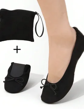 Zapatos de baile para mujer de suela blanda y ligeros, plegables para almacenamiento, adecuados para uso en interiores, bailarinas slip-on, zapatos de - Shein - FashionsVida