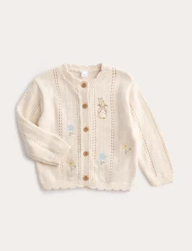 Pure Cotton Peter Rabbit Cardigan (0-3 Yrs) Oatmeal Female - M&S - FashionsVida