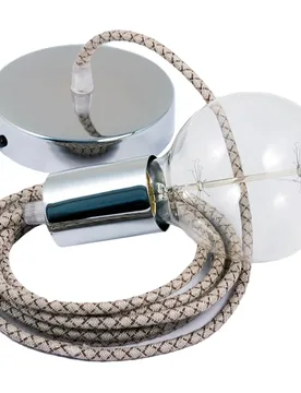 Cables Suspension Luminaire Rd63 Lozenge 50 Cm Tree Bark / Chrome Plated One Size - Creative - FashionsVida