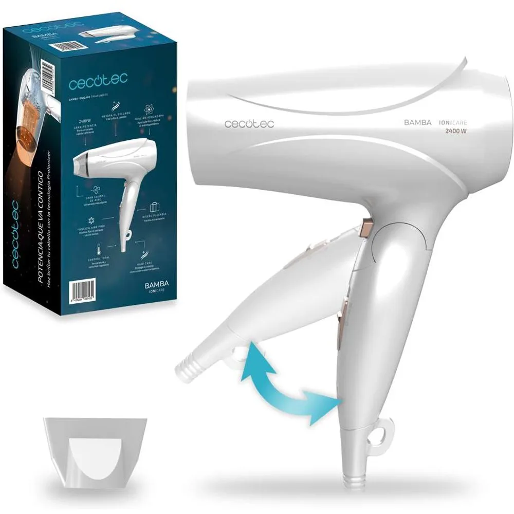 Secador de pelo DC IoniCare TravelWhite - Cecotec - FashionsVida