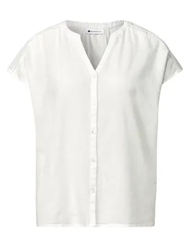 Buttoned splitneck blouse w ta female - 42 - FashionsVida