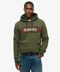 Superdry Herren Vintage Trade Tab Kapuzenpullover Grün - Größe: S