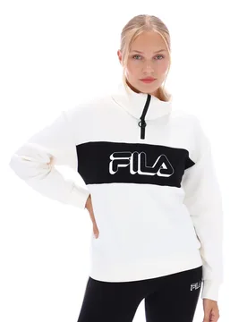Trofana Wide Neck 1/4 Zip Sweatshirt - XS - FILA - FashionsVida