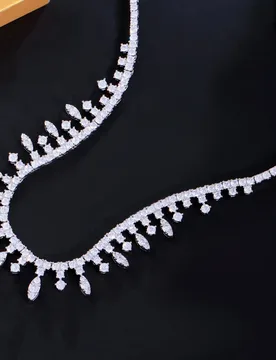 ThreeGraces Brilliant Cubic Zirconia Silver Color Luxury Bridal Wedding Necklace for Women Fashion Party Costume Jewelry PN205 - Aliexpress - FashionsVida